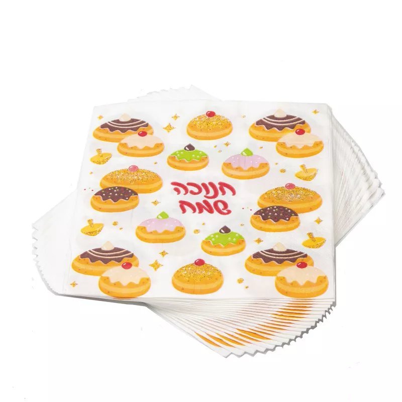 מפיות נייר סמלי חנוכה צבעוני