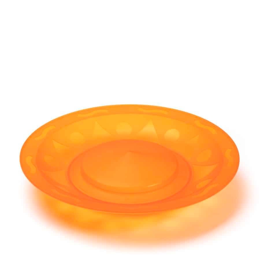 צלחת סינית הנריז גאומטרית כתום
