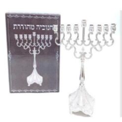 חנוכייה מהודרת מתכת כסף