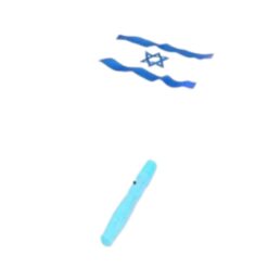 מקל דגל ישראל עם אורות