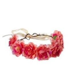 זר לראש מפואר ורוד