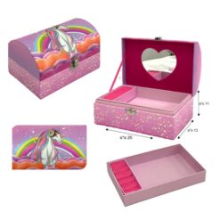 קופסת תכשיטים חד קרן עם מראה