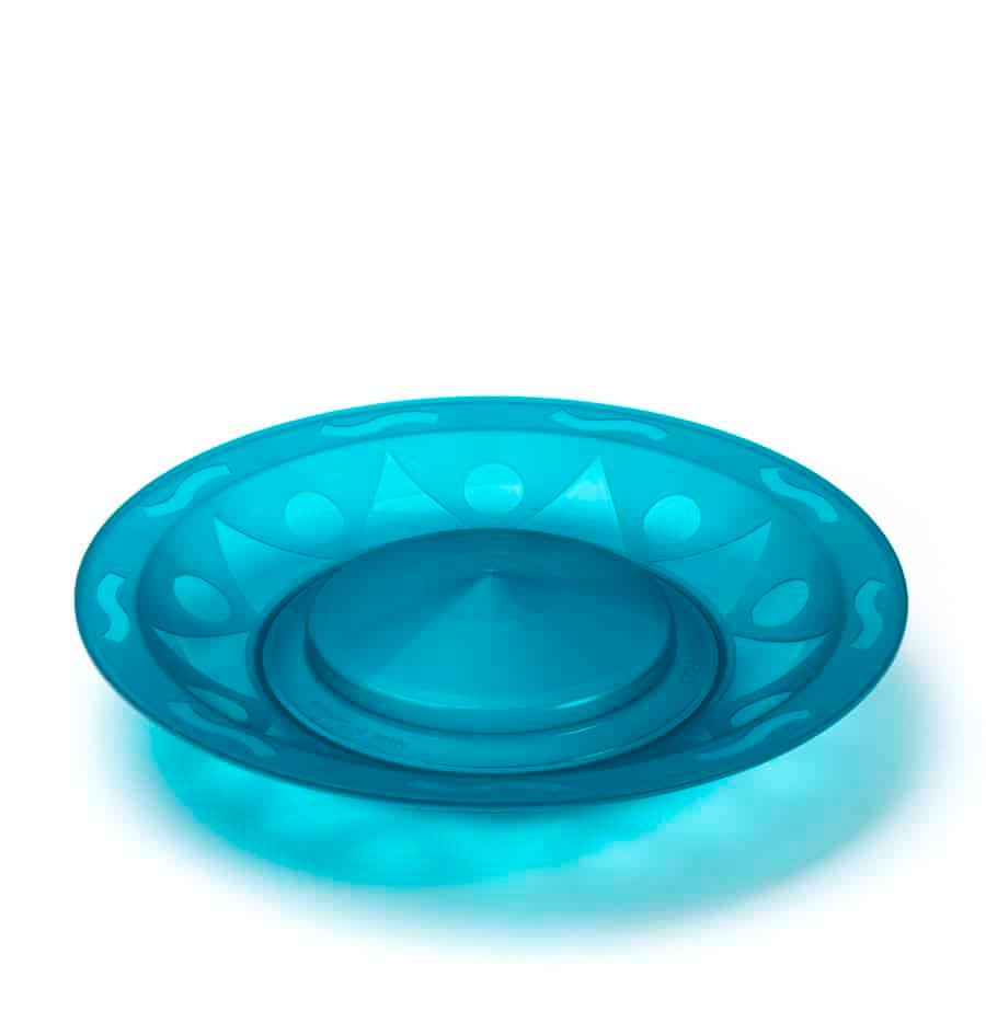 צלחת סינית הנריז גאומטרית טורקיז