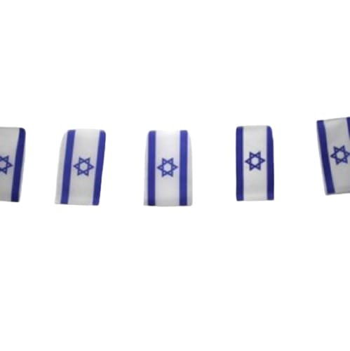 שרשרת דגלים ליום העצמאות 45×30 ס"מ מבד 25 מטר
