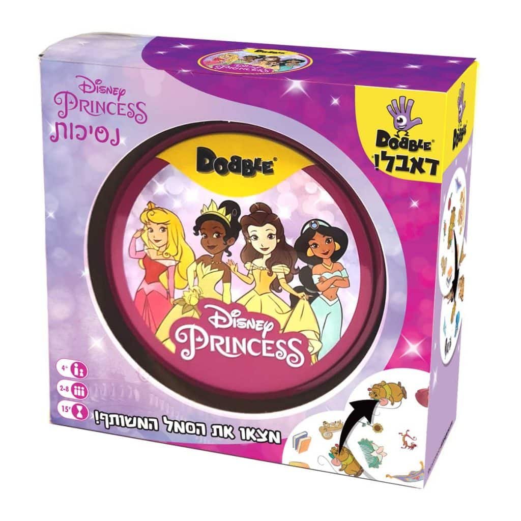 דאבל נסיכות משחק 1 המכיל 5 משחקים שונים! מהירות, ריכוז וכושר הבחנה. דאבל! מכיל 55 קלפים, 8 סמלים על כל קלף, ותמיד יהיה רק סמל אחד משותף בין כל זוג קלפים שתבחרו! מהרו למצוא את הסמל המשותף לפני שאר השחקנים! משחקים נוספים שאתם עשויים לאהוב: דאבל סטיץ' ודאבל קונטנט קטגוריה: משחקי קלפים, משחקי קלפים + תכולה: 55 קלפים פיתוח מיומנויות: מהירות, ריכוז וכושר הבחנה 2-8משתתפים גילאי4+ חדש 15 דקות